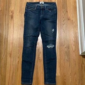 Paige dark distressed verdugo ultra skinny jeans